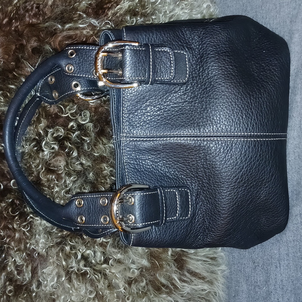 Tignanello Black Leather Handbag